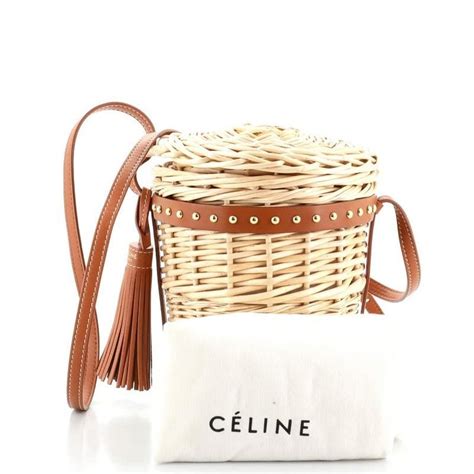 wicker celine bag|celine panier wicker bag.